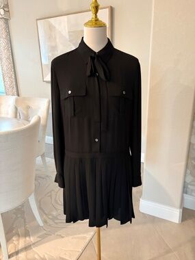 NWT Theory Black Poly Ggt Dress